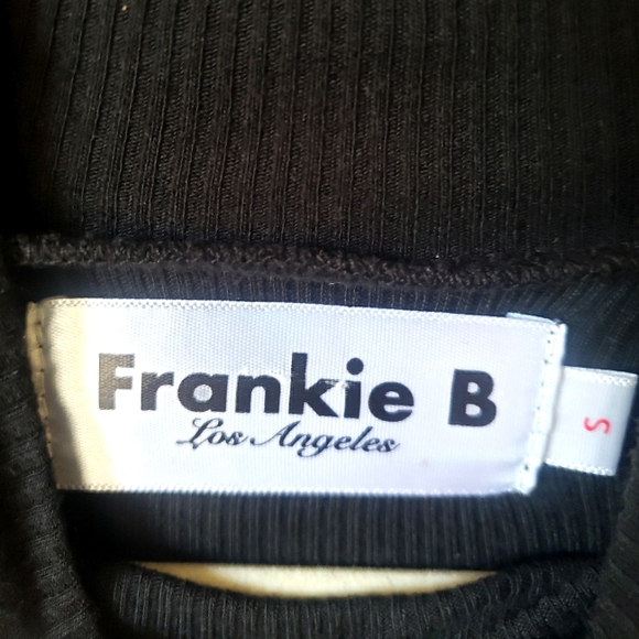 🌱 Frankie B Turtleneck Mini Dress Black and Turquoise Size Small - Picture 8 of 9